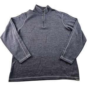 Eddie Bauer 1/4 Zip Sweater Mens Tall-XL Dark Blue Long Sleeve Outdoor Pullover